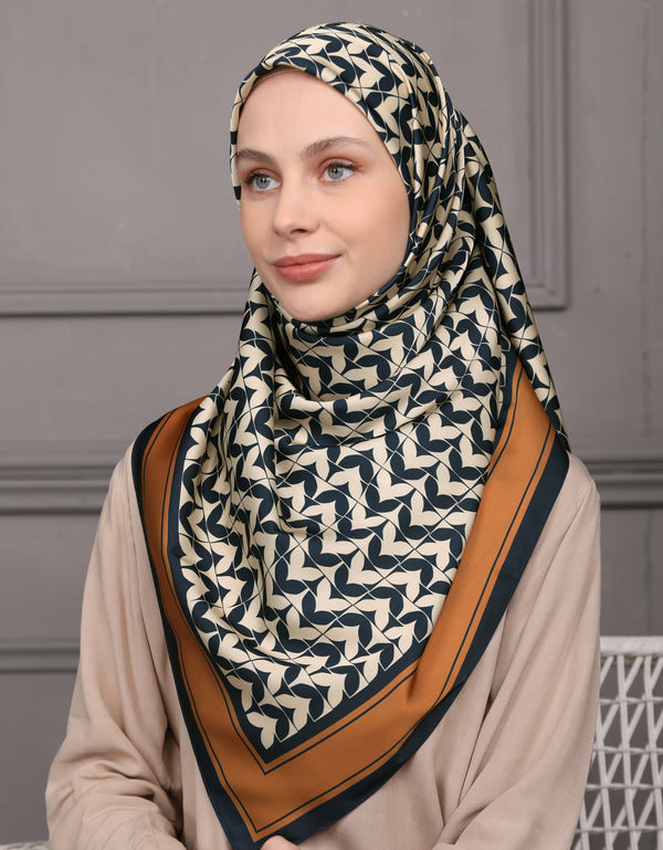 CARYS SQUARE SCARF (NAVY BLUE)